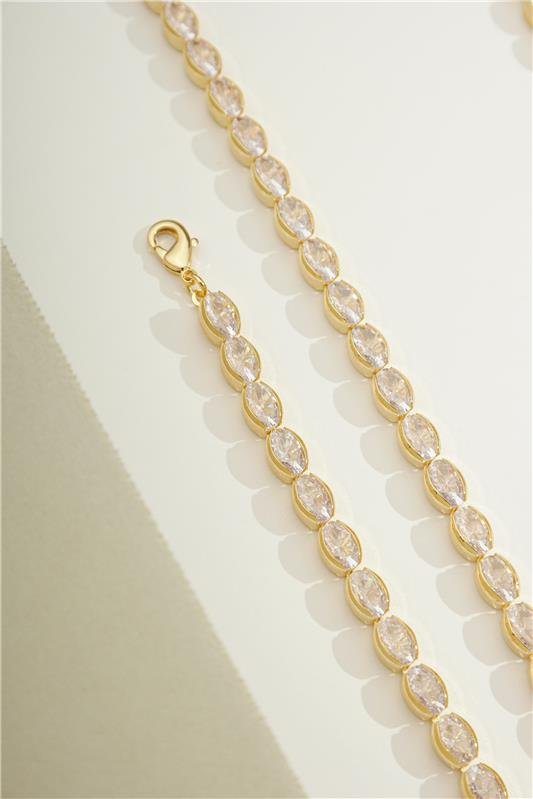 PULSEIRA RIVIERA COM 16 CM ZIRCONIA OVAL 5X10 - 004-00508