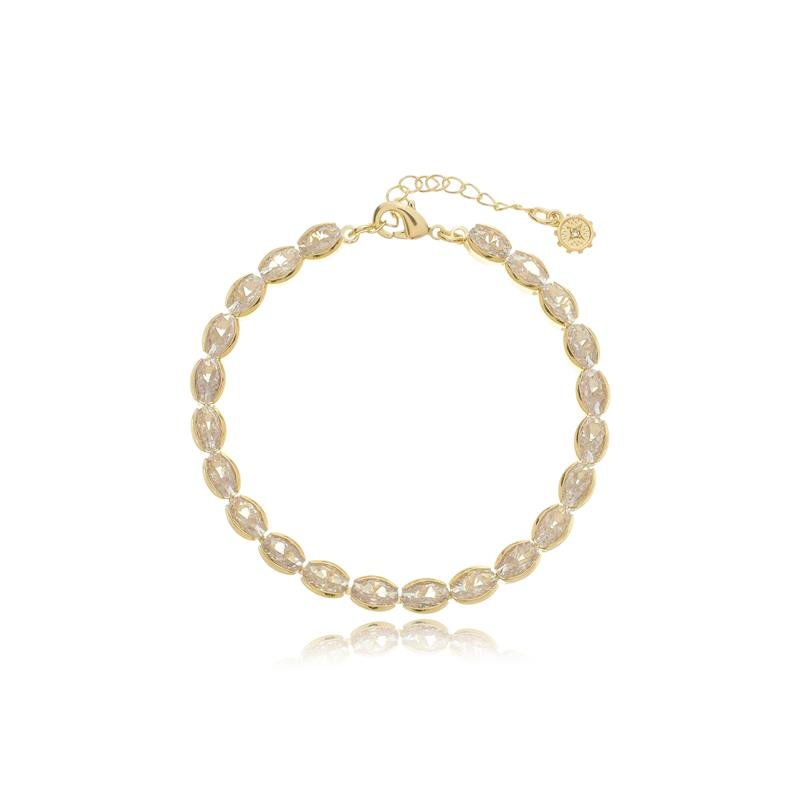PULSEIRA RIVIERA COM 16 CM ZIRCONIA OVAL 5X10 - 004-00508