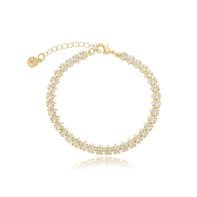 PULSEIRA RIVIERA COM 16 CM ZIRCONIA GOTA 3X5 - 004-00510