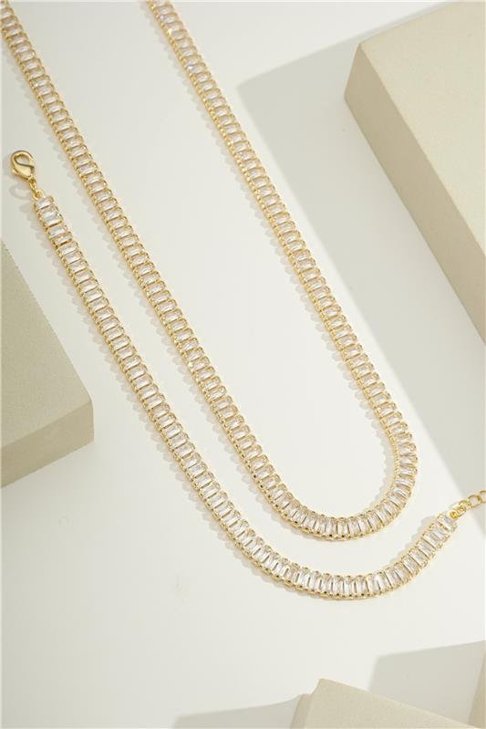 COLAR ZIRCONIA BAGUETE 4X2 MM