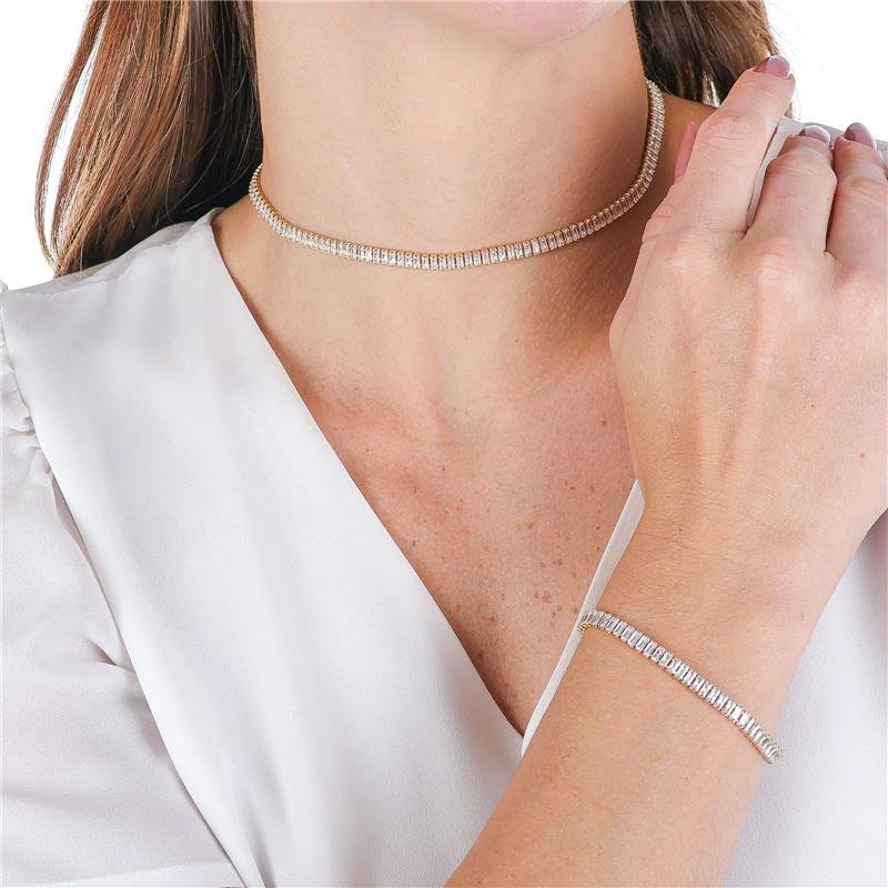 COLAR ZIRCONIA BAGUETE 4X2 MM