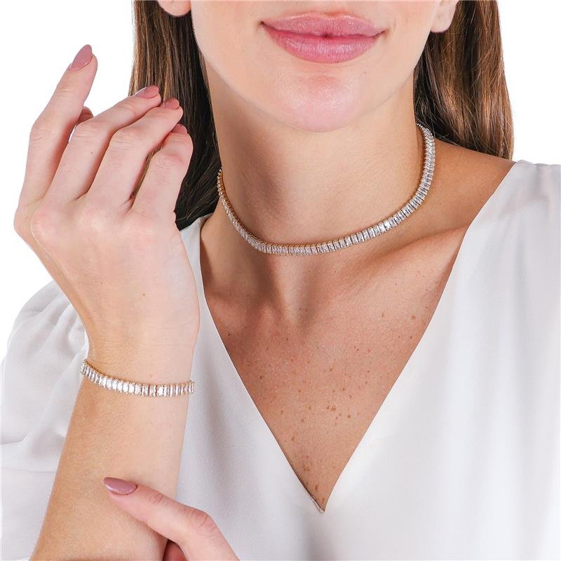 COLAR DE RIVIERA EM BAGUETES 5X2,5 MM