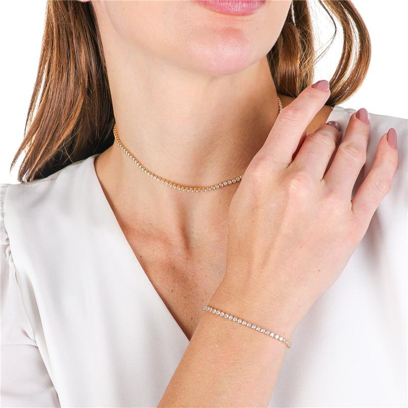 COLAR ZIRCONIA REDONDA 3 MM COM 36 CM