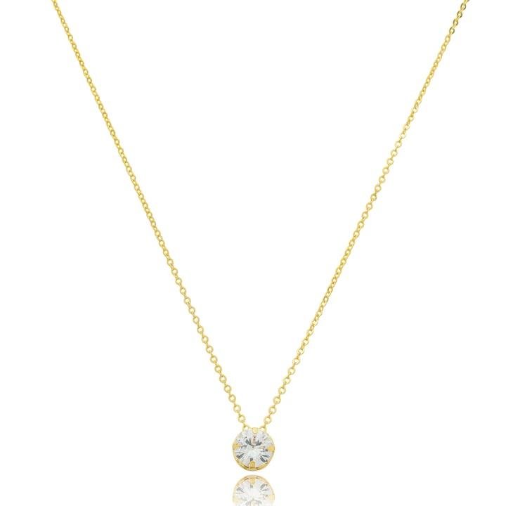 COLAR DE PONTO LUZ COM ZIRCÔNIA DE 8MM