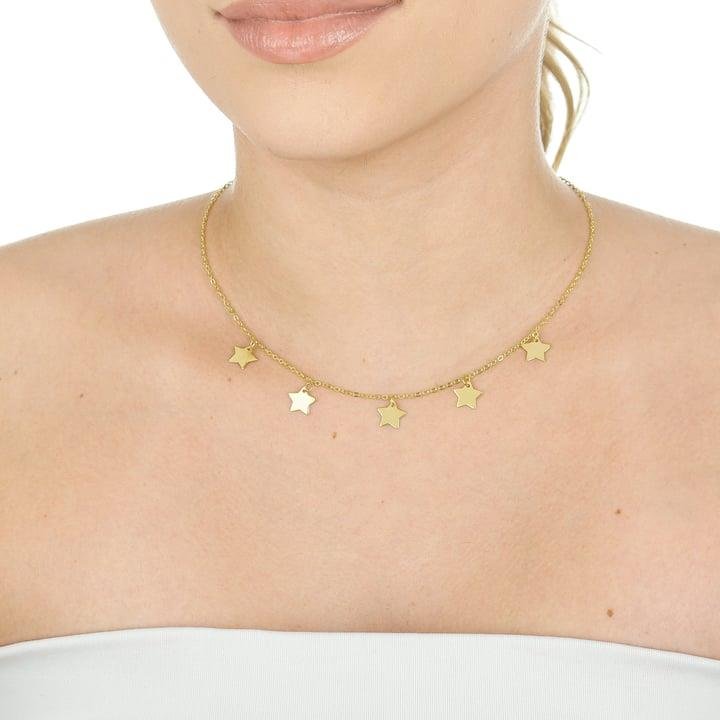 COLAR DE ESTRELINHAS EM CORRENTE DE ELOS