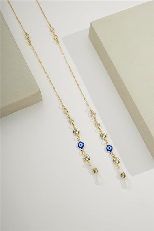 GLASS CHAIN COM OLHO GREGO E ZIRCÔNIA TIFFANY