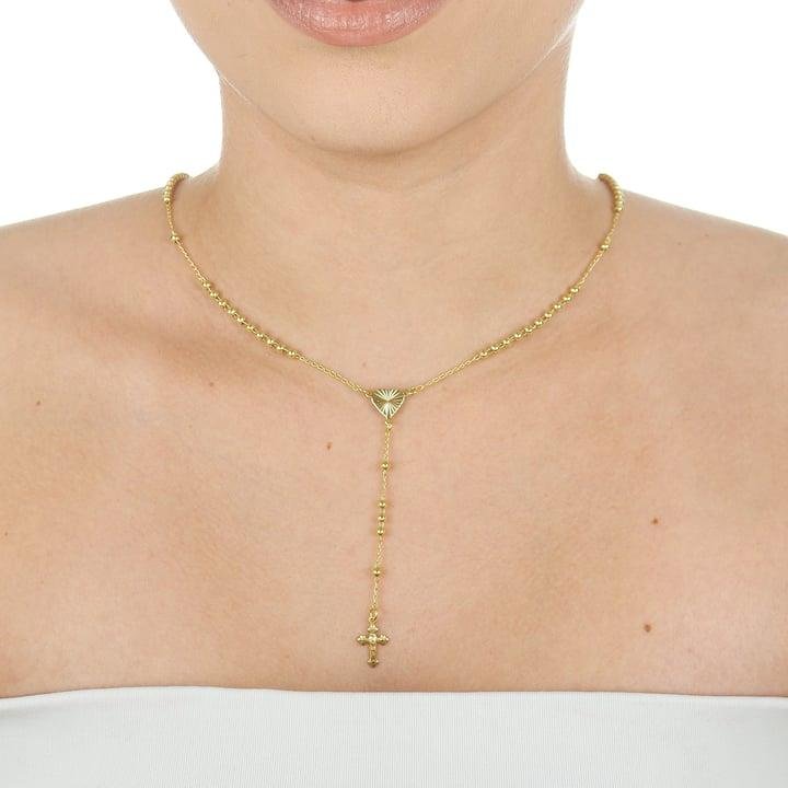 TERÇO BOLA 3 MM E CENTRO DE CORAÇÃO