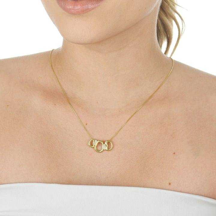 COLAR COM VENEZIANA 0,60 DE 45 CM E PINGENTE COM DETALHES EM ZIRCONIA - 005-01002