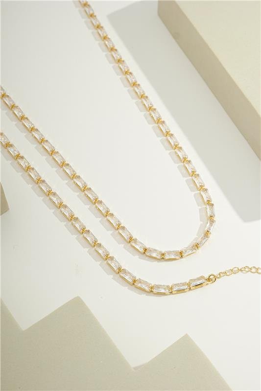 COLAR RIVIERA COM 36 CM ZIRCONIA BAGUETE 3X6 - 005-01011