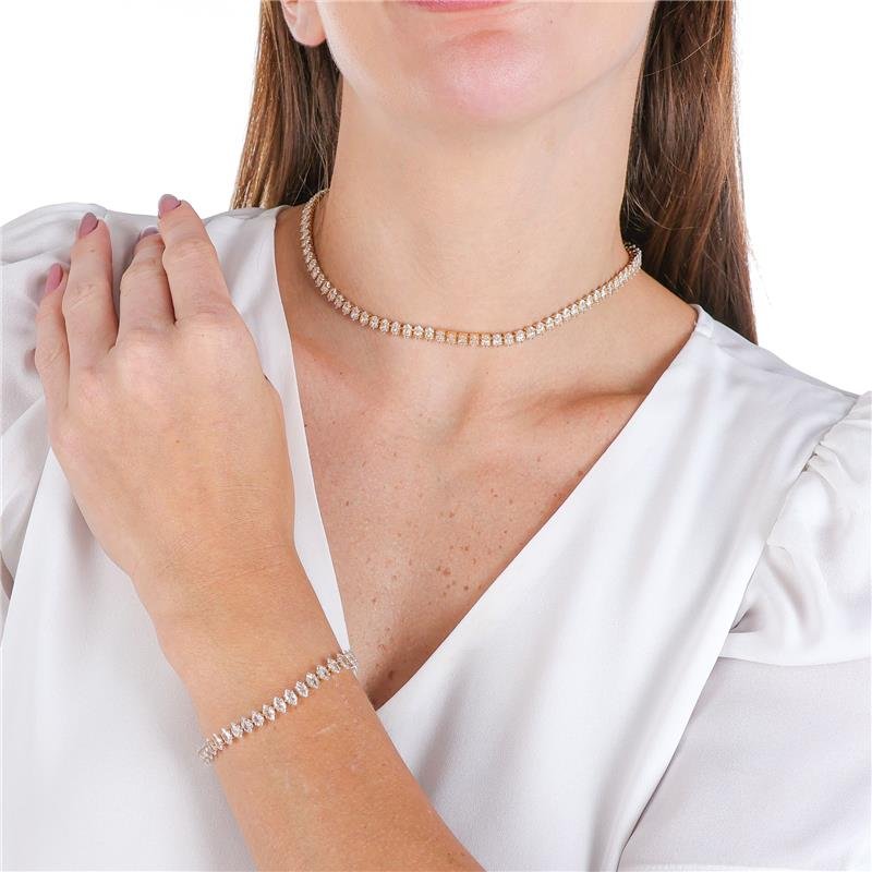 COLAR RIVIERA COM 36 CM ZIRCONIA GOTA 2X3 - 005-01014