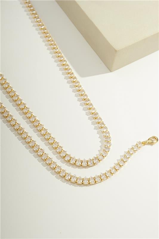 COLAR RIVIERA COM 36 CM ZIRCONIA GOTA 3X5 - 005-01015