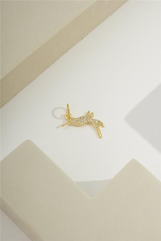 PINGENTE 1,8CM BEIJA FLOR CRAVEJADO COM MICROZIRCÔNIAS