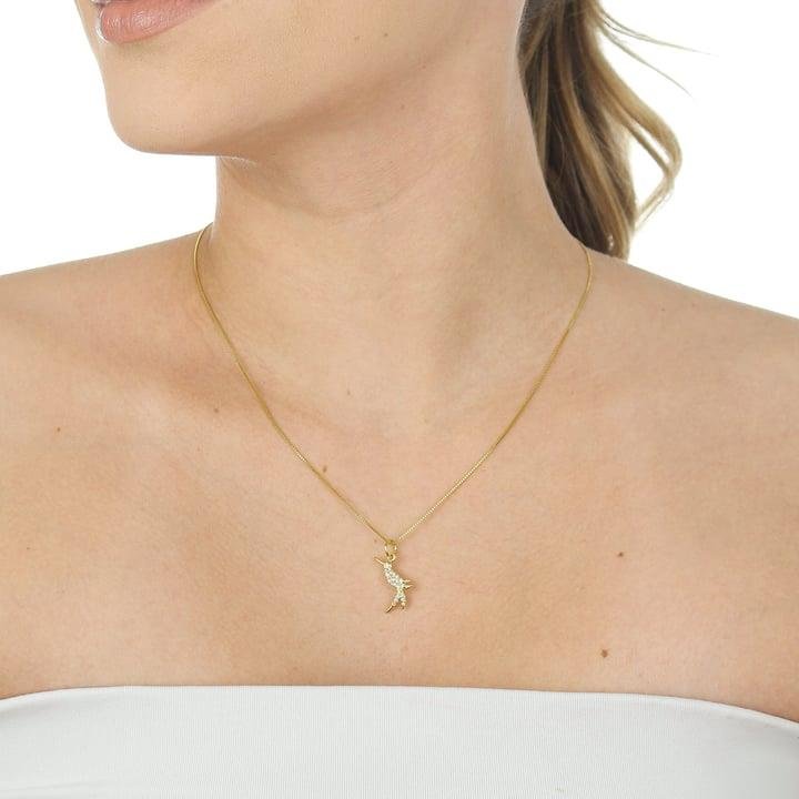 PINGENTE 1,8CM BEIJA FLOR CRAVEJADO COM MICROZIRCÔNIAS