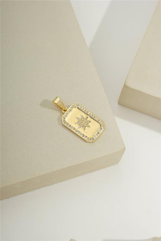 PINGENTE 1,8CM SOLZINHO E BORDAS CRAVEJADOS COM MICROZIRCÔNIAS