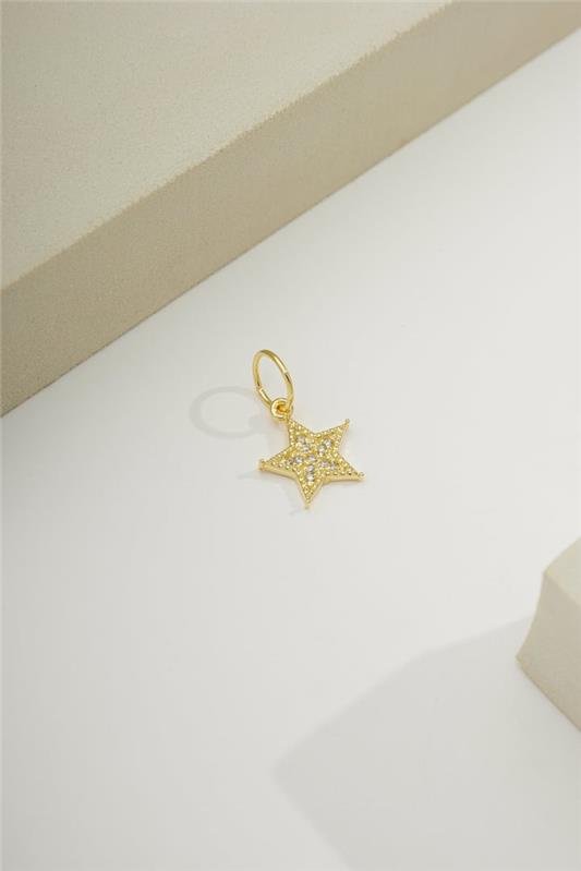 PINGENTE 1,2CM ESTRELINHA CRAVEJADA COM MICROZIRCÔNIAS