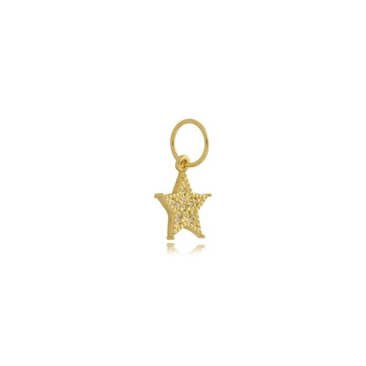 PINGENTE 1,2CM ESTRELINHA CRAVEJADA COM MICROZIRCÔNIAS
