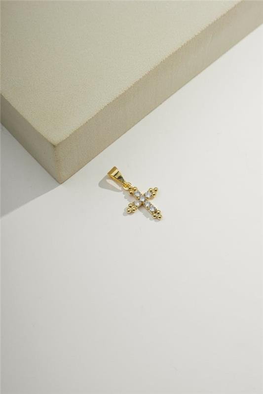 PINGENTE 1,4CM CRUZ COM ZIRCÔNIAS