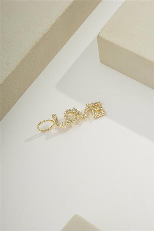 PINGENTE 2,5CM LOVE CRAVEJADO