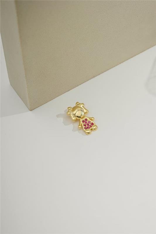 PINGENTE 1,8CM MENINA COM VESTIDO CRAVEJADO EM ZIRCÔNIAS