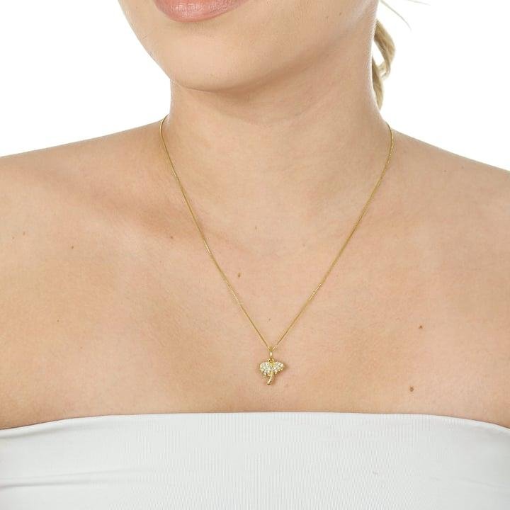 PINGENTE 1,4CM COQUEIRO COM FOLHAS CRAVEJADAS COM MICROZIRCÔNIAS