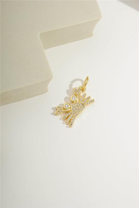 PINGENTE 2CM CARANGUEJO COM MICROZIRCÔNIAS