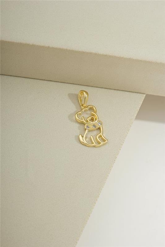 PINGENTE 1,8CM CACHORRO DE COLEIRA CRAVEJADA COM ZIRCÔNIAS