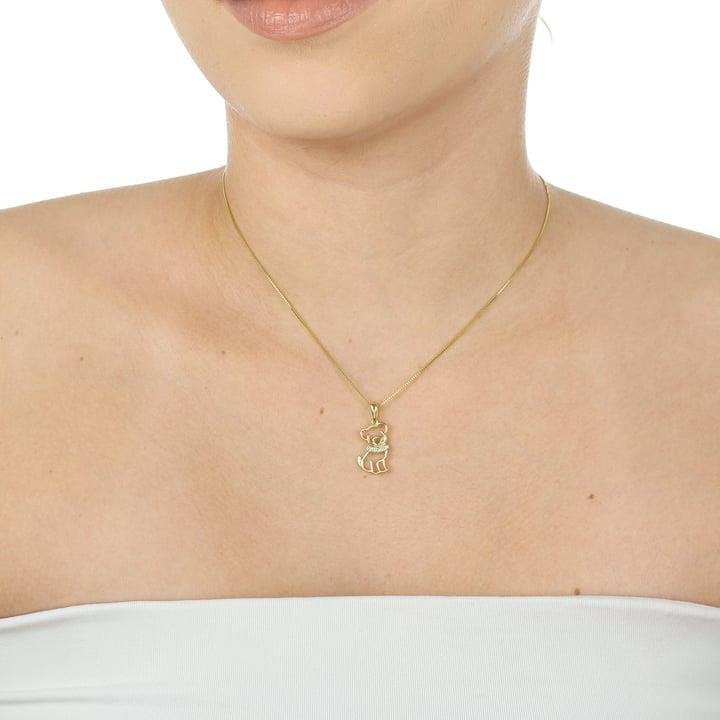 PINGENTE 1,8CM CACHORRO DE COLEIRA CRAVEJADA COM ZIRCÔNIAS