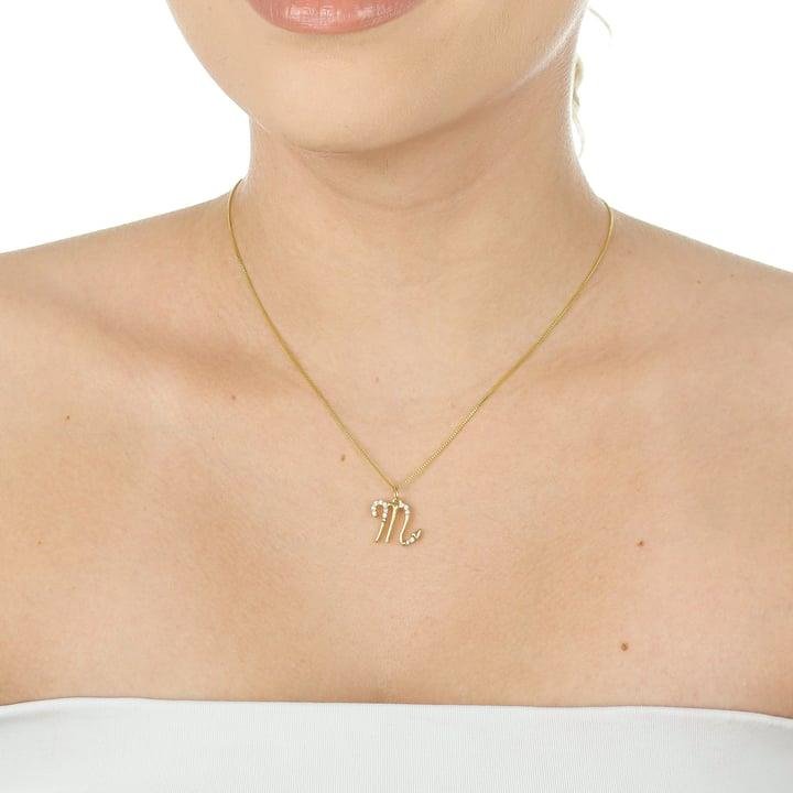 PINGENTE 1,5CM SIGNO CRAVEJADO COM MICROZIRCÔNIAS