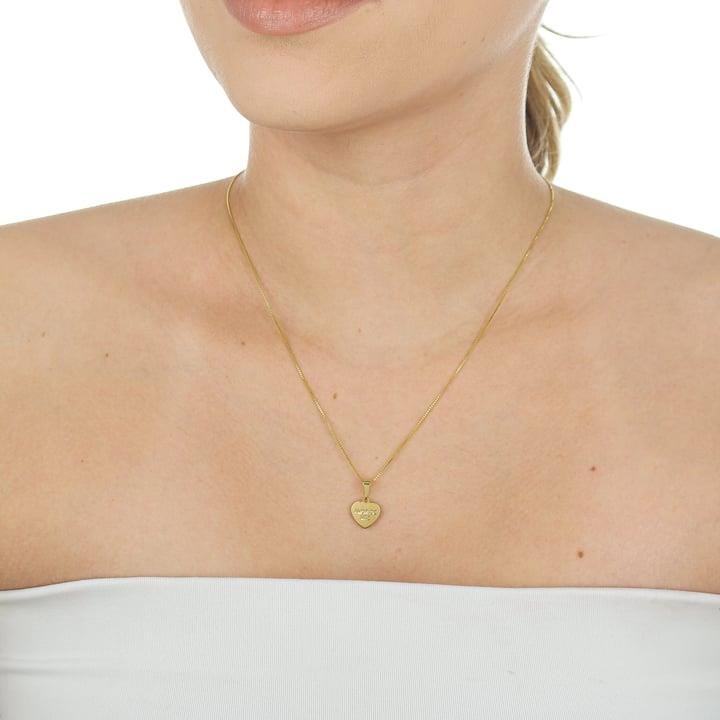 PINGENTE CORAÇÃO LISO DE 1CM COM 'AMOR DE MÃE'