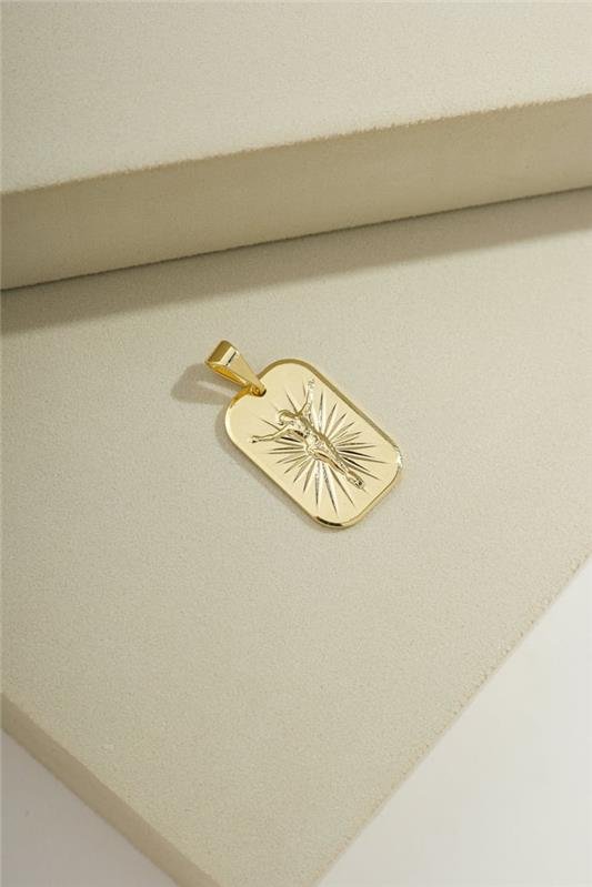 PINGENTE DE 2CM COM PLACA DIAMANTADA CRISTO