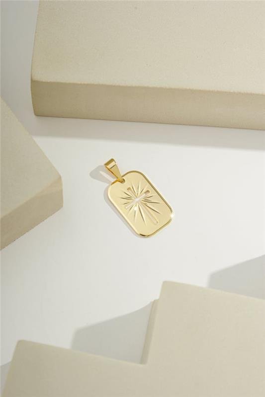 PINGENTE DE 2CM COM PLACA DIAMANTADA CRUZ VAZADA