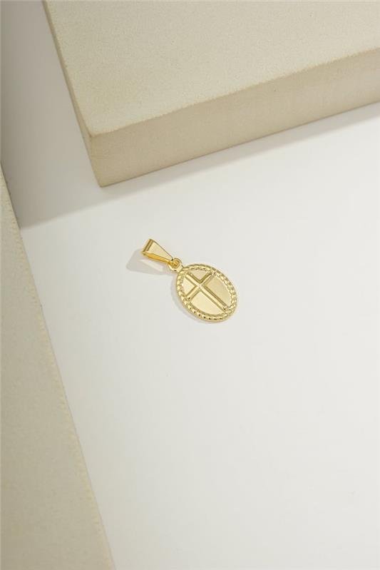 PINGENTE OVAL DE 1,3CM DE CRUZ