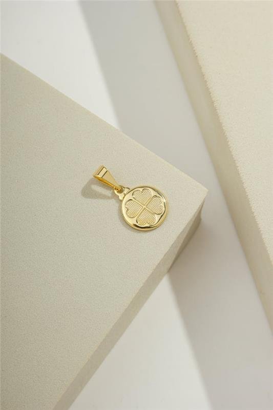 PINGENTE REDONDO DE 1,1CM COM TREVO