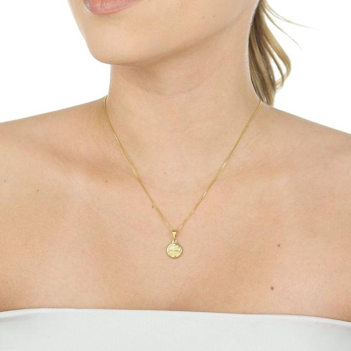 PINGENTE REDONDO DE 1,1CM COM TREVO