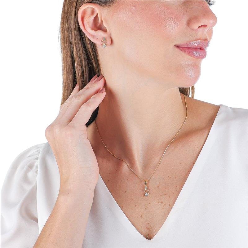 CONJUNTO DELICADO DE CORAÇÃO COM MICROZIRCÔNIAS