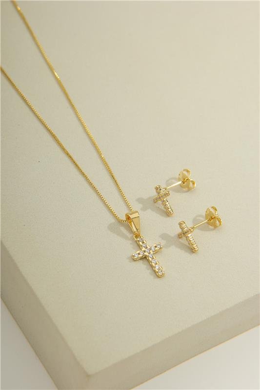 CONJUNTO DELICADO DE CRUZ COM MICROZIRCÔNIAS