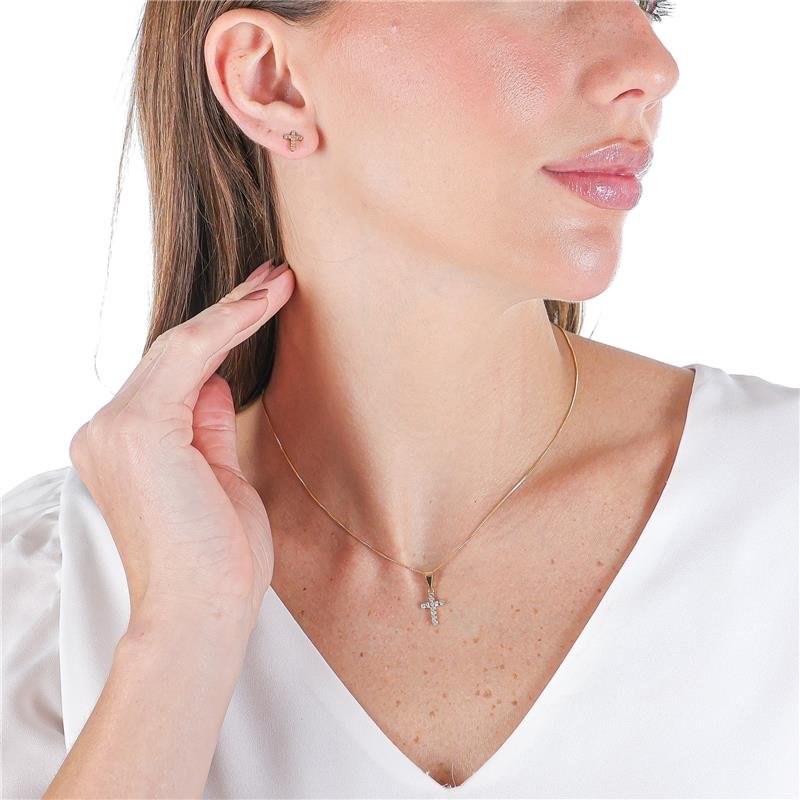 CONJUNTO DELICADO DE CRUZ COM MICROZIRCÔNIAS