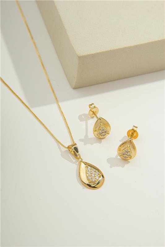 CONJUNTO DELICADO DE GOTA COM MICROZIRCÔNIAS CENTRAIS