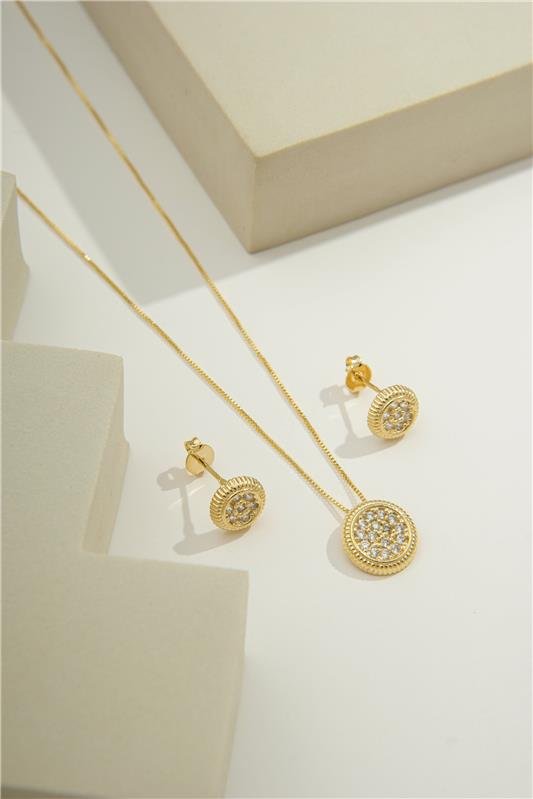 CONJUNTO DELICADO REDONDINHO COM MICROZIRCÔNIAS