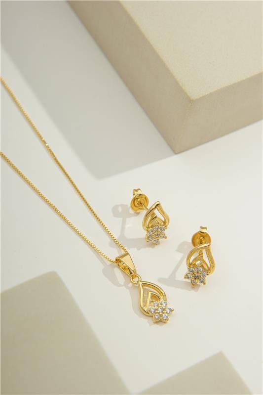 CONJUNTO DELICADO GOTA COM FLOCO DE MICROZIRCÔNIAS