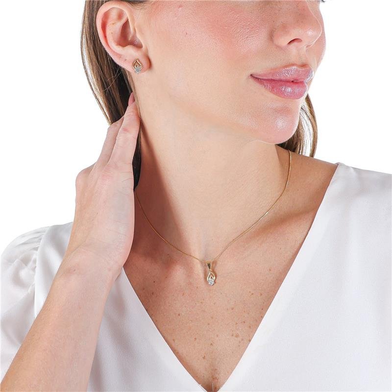 CONJUNTO DELICADO GOTA COM FLOCO DE MICROZIRCÔNIAS