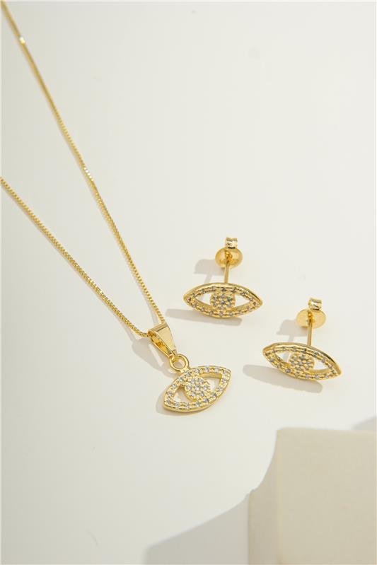 CONJUNTO DELICADO COM OLHO DE MICROZIRCÔNIAS