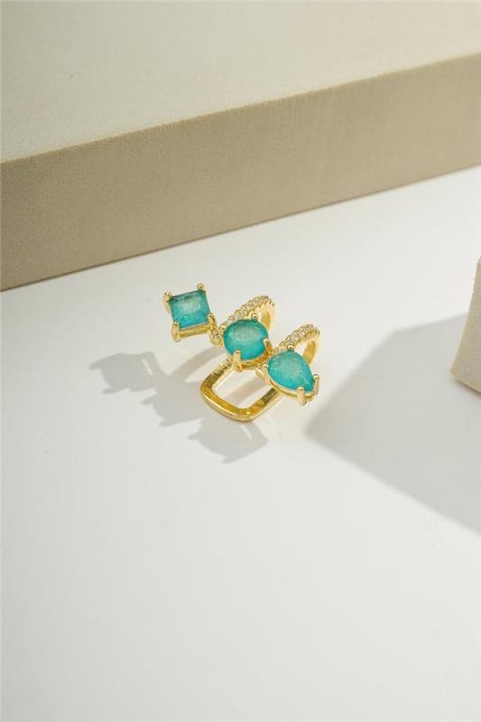 FAKE PIERCING 2,5CM COM PEDRAS DE GOTA, REDONDA E QUADRADA COM MICROZIRCÔNIAS