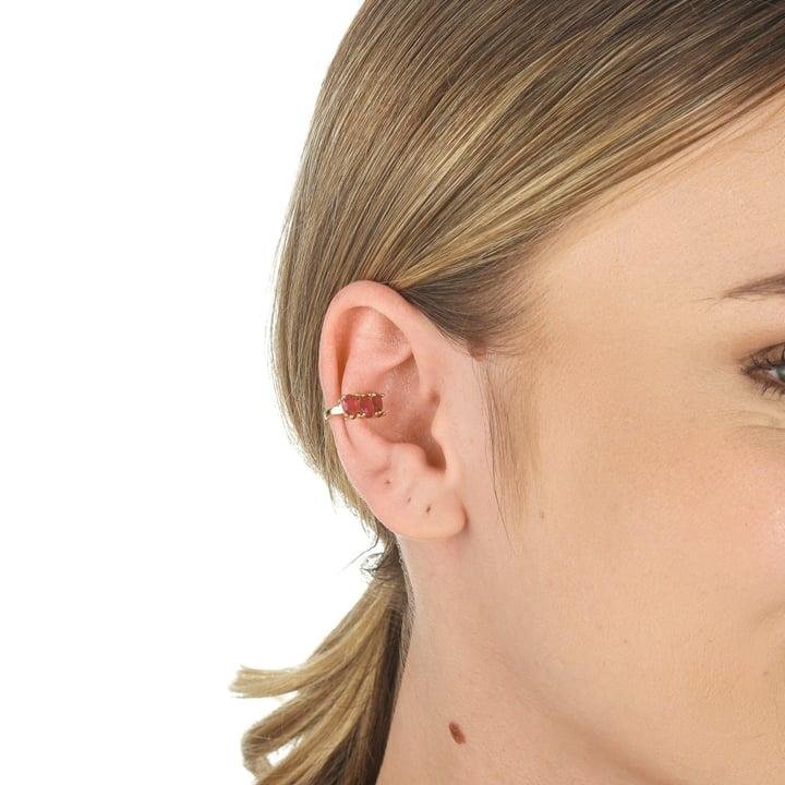 FAKE PIERCING 1,4CM COM 3 PEDRAS DE GOTA