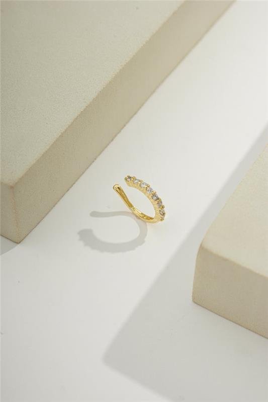 FAKE PIERCING 1,5CM COM ZIRCÔNIAS DE 1MM