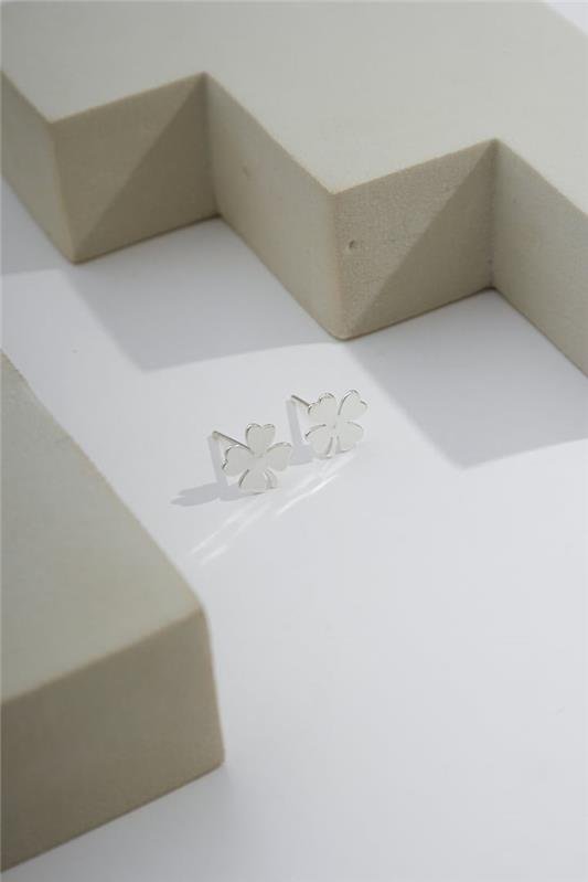 BRINCO DE TREVO COM CABINHO A LASER EM PRATA 925 - 023-00029