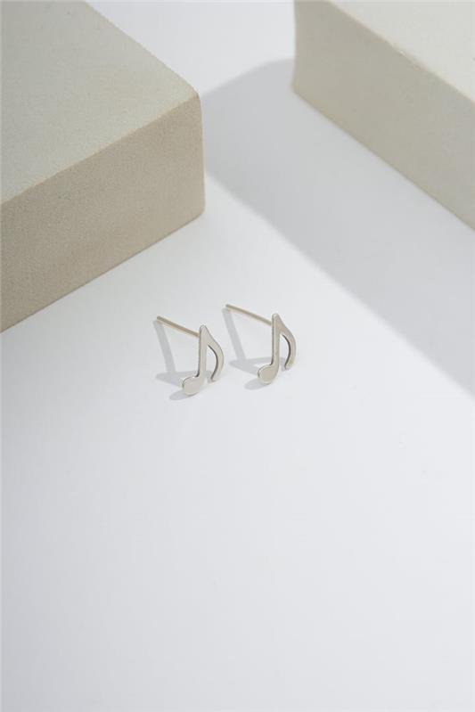 BRINCO NOTA MUSICAL COLCHEIA A LASER EM PRATA 925 - 023-00044