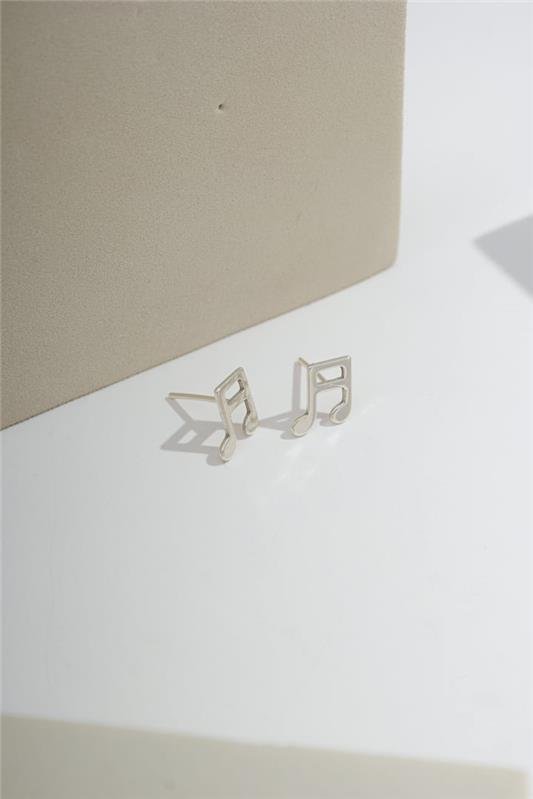 BRINCO NOTA MUSICAL DUAS COLCHEIAS A LASER EM PRATA 925 - 023-00045