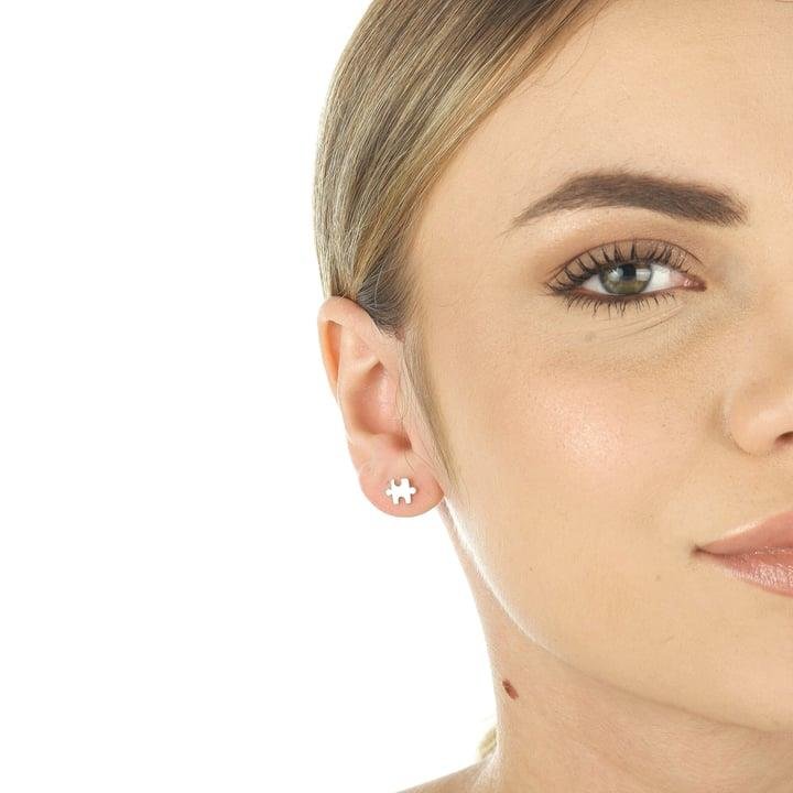 BRINCO DE PEÇA QUEBRA-CABEÇA CORTE A LASER EM PRATA 925 - 023-00046