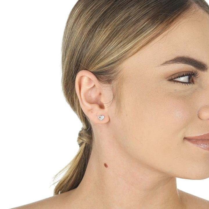 BRINCO DE CORAÇÃO COM FURO A LASER EM PRATA 925 - 023-00056